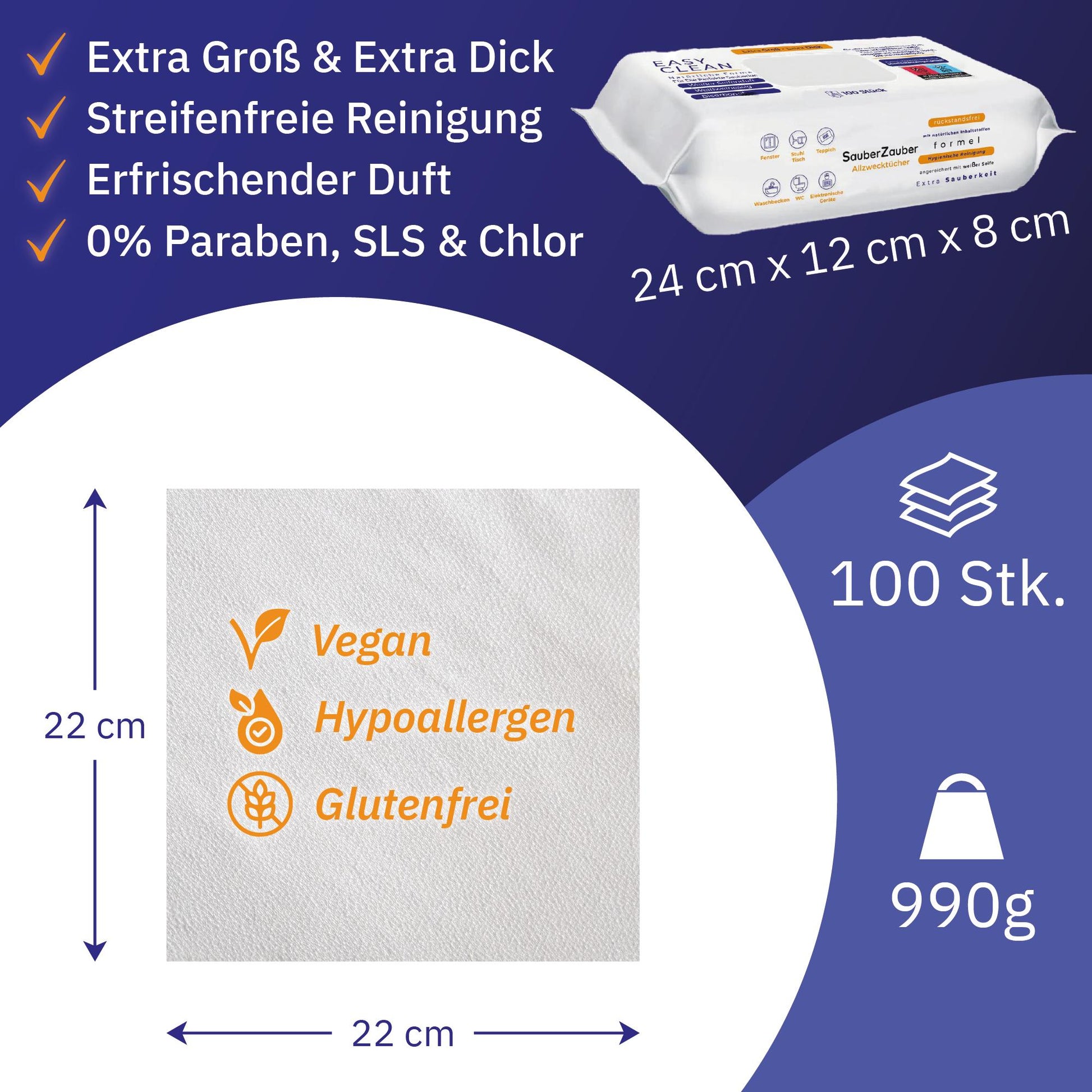 SauberZauber® Allzwecktücher 100 Stück